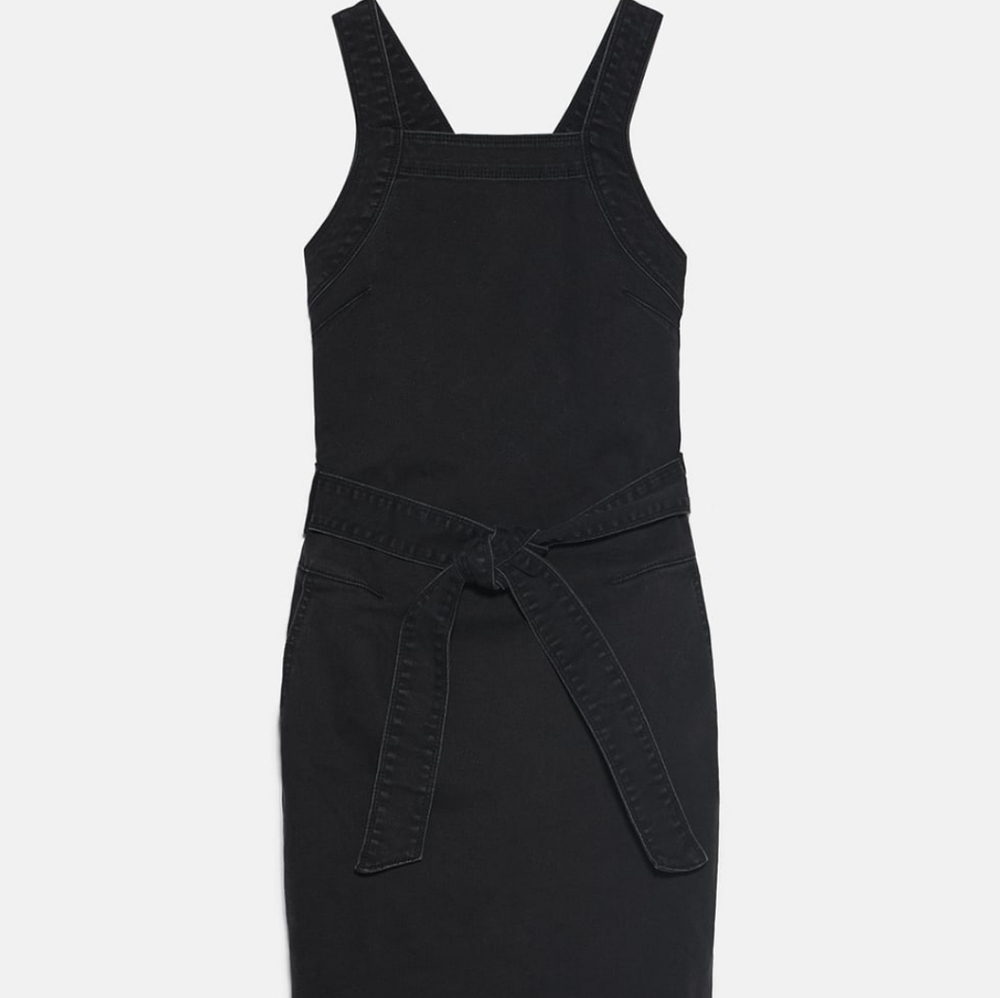 Belted denim zara dress